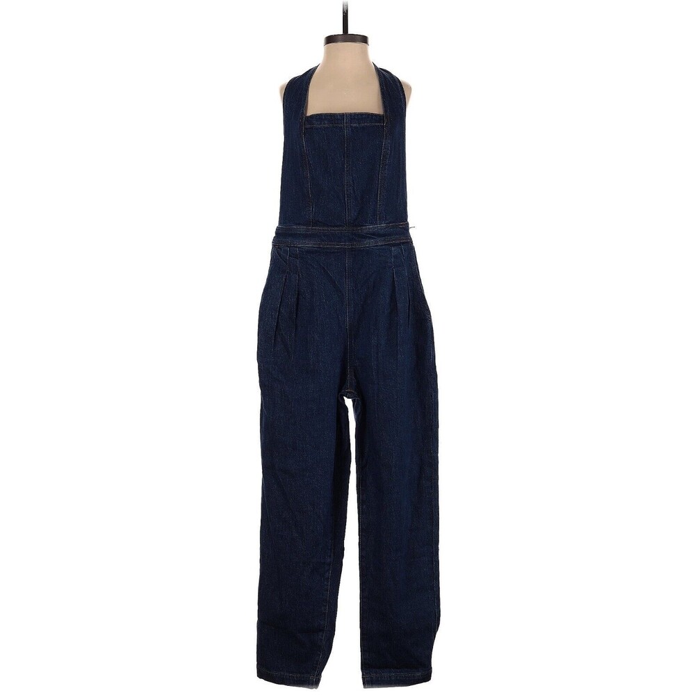 MADEWELL Solid Dark Blue Denim Overalls - US 8